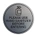 Circle Please Use Hand Sanitizer Before Entering Sign (Brushed Silver) - Small