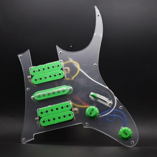 ワイヤリングピックアップキット エレキギターピックガード HSH ピックアップ 完全回路アセンブリ(Green)