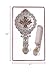 Nerien Vintage Mirror Comb Set Metal Antique Rose Style Handheld Makeup Mirror Travel Round Folding Cosmetic Mirror Women's Vanity Handle Foldable Mirror Decorative Tabletop Mirror Copper