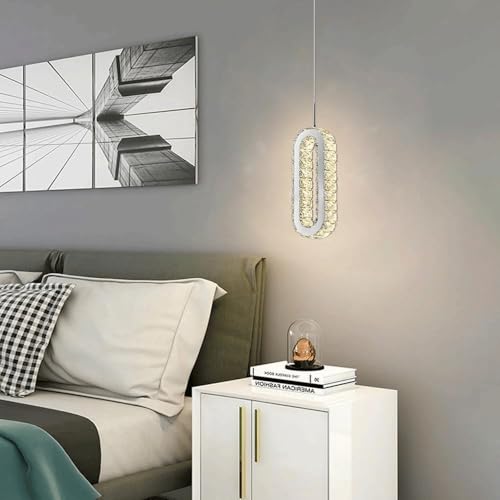 Lámpara colgante de cristal de techo con luz LED tricolor variable 3
