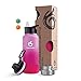 hydro2go ® Botella de acero inoxidable de 1000 ml/1 litro, para deporte, fitness y exterior, termo de acero inoxidable sin BPA + 3 tapones para beber | 100% a prueba de fugas