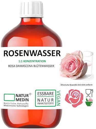 500-ml ROSENWASSER HYPOALLERGEN, Essbares-Gesichtswasser, 100%...