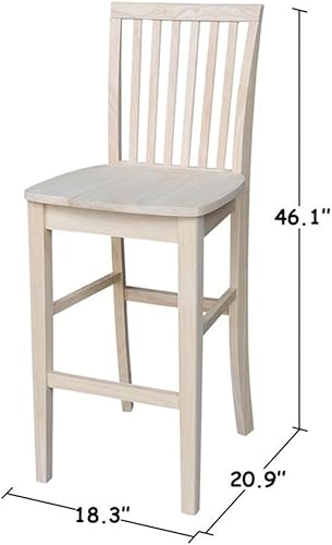 Miniatura 2 de International Concepts - Taburete de misión de 31.1in, sin terminar
