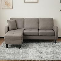 Divano angolare 3 posti in tessuto grigio scuro con chaise longue sinistra mod. Washington | Leroy Merlin