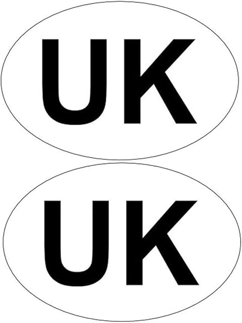 Haobase 2PCS UK Oval Sticker for Cars, Vans, Trucks - Self Adhesive Vinyl UK Sticker (16.5cm x 11cm)