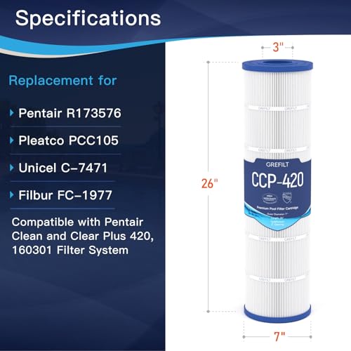 Image of CCP420 Pool Filter Cartridges Replaces Pentair Clean & Clear Plus 420