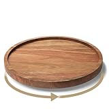 VERTORGAN Lazy Susan Organizer for Kitchen,Acacia Wood Turntable for Cabinet, Pantry, Table, Countertop, Vanity, Spice Rack（Small）