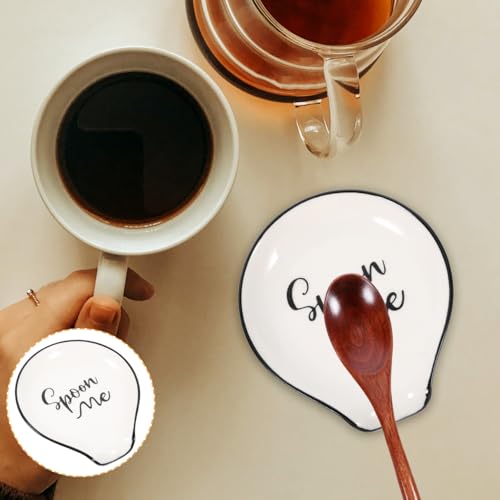 INOOMP Ceramic Spoon Rest - Sleek Kitchen Countertop Utensil Holder for Smooth Serving of Soup, Dessert, and Ladles - Image 6