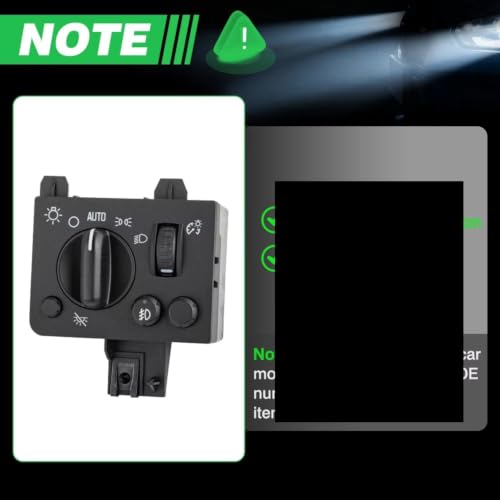 Interruptor luz faros compatible con Chevy Colorado control lámpara coche 6