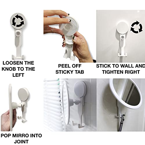 Shower Mirror, Shaving Mirror With A Razor Holder For Shower And Powerful Suction Cup - Shatterproof Shower Mirror Fogless For Shaving, Fogless Mirror For Shower And Tweezers (Round Mirror) #TOP1