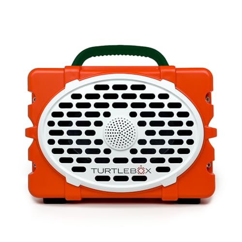 Image of Turtlebox Original Gen 3: Portable Outdoor Bluetooth Speaker - Ultra-Loud (120dB), Waterproof (IP67), Rugged, Impact-Resistant, 3-Day Battery | Party Mode: Unlimited Pairing Stereo, Orange /Dark Green
