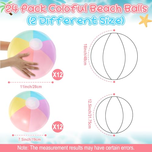 MiniInflat 24 Pcs Inflatable Pastel Beach Ball Bulk Kid,16 Inch, 12 Inch by MiniInflat - Used condition - Image 4