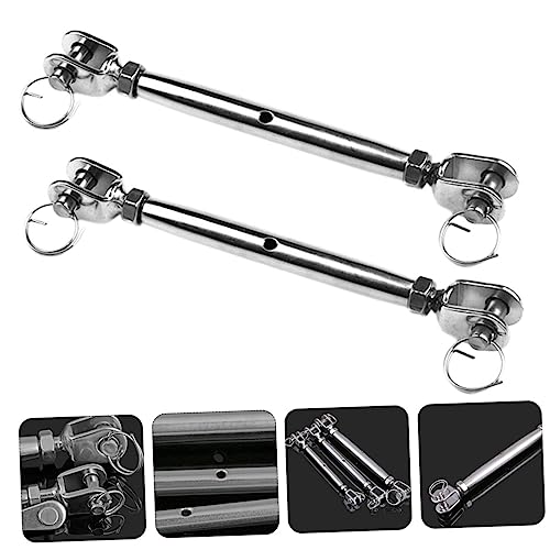 Mobestech 2pcs Tensores de Cable Turnbuckle Heavy Duty en Acero Inoxidable Quijada y Quijada para Aparejo y Navegación miniatura 4