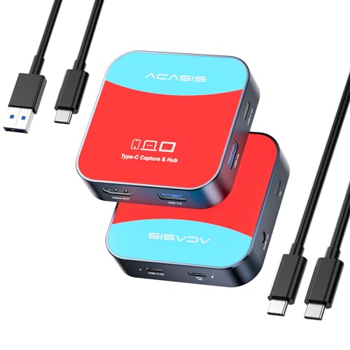 Image of ACASIS Capture Card & Docking Station 2-in-1 for Nintendo Switch - 1080P 60FPS Video Capture for Nintendo /Streaming /Meeting, 2 USB-A 3.0, 1 USB-C 3.0 for Data Transfer