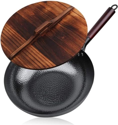 Wok de acero carbono con tapa 30 cm miniatura 1
