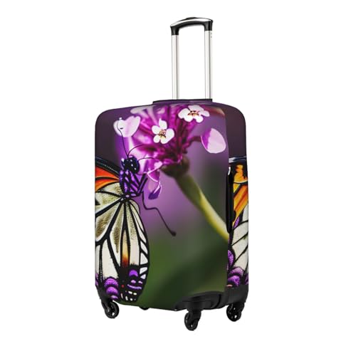 Purple Plum Butterfly Tsa Approved Luggage Cover For 18-32 Inch Suitcases Scratch-Resistant Stretch Luggage Cover2