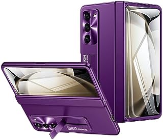 LEIAU Kickstand Case for Galaxy Z-Fold-5: [Full Cover Hinge Protection] Slim Phone Case with Full Body & Screen Protector & Kickstand for Samsung Z Fold 5 5G2023 (Purple)