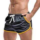 AIMPACT Mens Running Athletic Sports Fitness Exercise Workout Shorts 3 inch Mesh Booty Short Shorts for Men (Grey S)