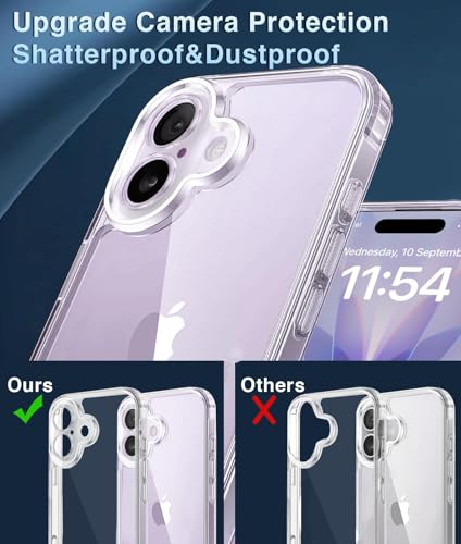 Image of SQUIF Crystal Clear Transparent iPhone 17 Case with Camera Protection | Shockproof TPU Bumper | 7FT Drop Protection | Anti-Yellowing Slim Cover for iPhone 17