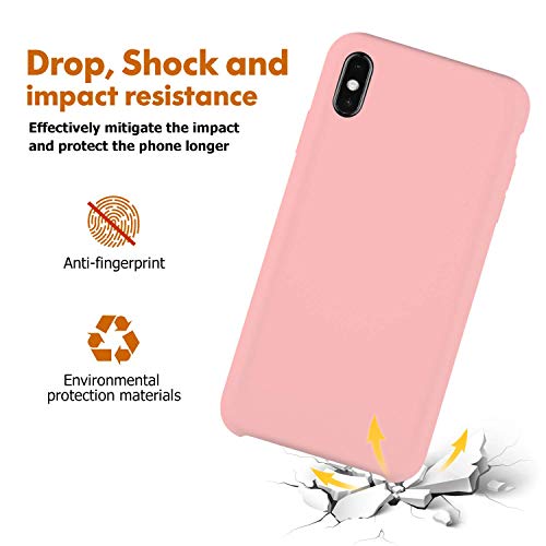 Image of REALCASE Liquid Silicone Back Cover Designed for Apple iPhone X /XS (S-Pink)