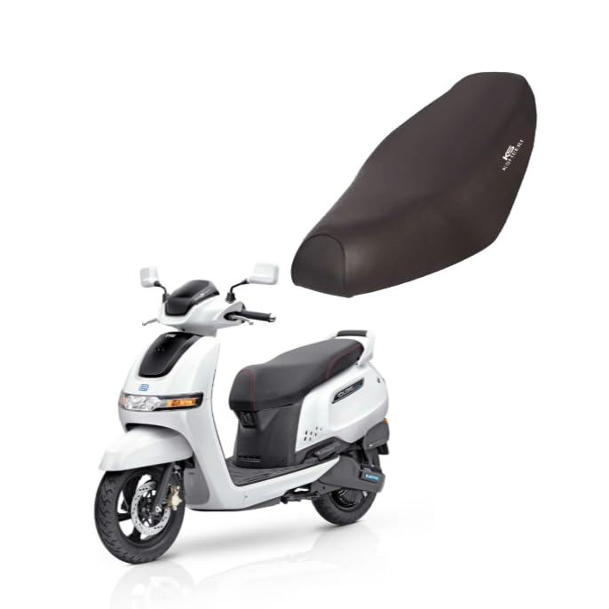 KSHEERI IQUBE EV Scooter Seat Cover Protect from Rust and Dust, PU Leather Waterproof Durable Seat Cover (Black)-image-41