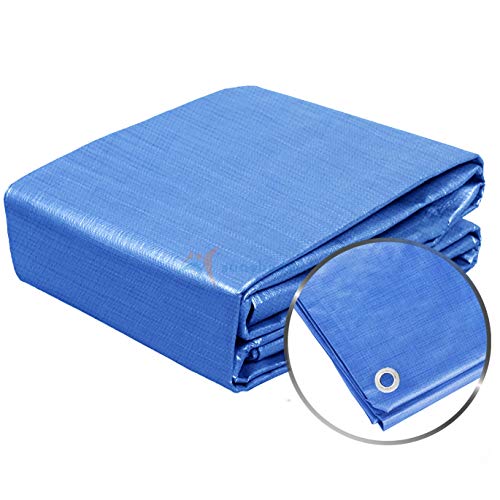 TANG Blue Tarps Heavy Duty Waterproof 5'x7 Feet General Multi-Purpose 5 Mil Poly Tarp Furniture Cover for Tent Shelter Boat RV Pool Camping Tarpaulin