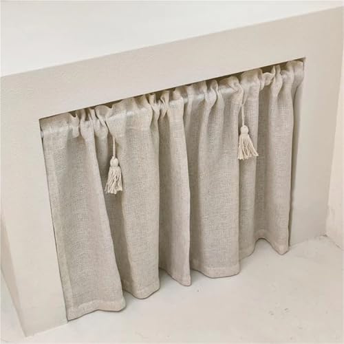 Cantonnière fenêtre et rideaux café à poches tringle pour chambre coucher 150x122 - 3