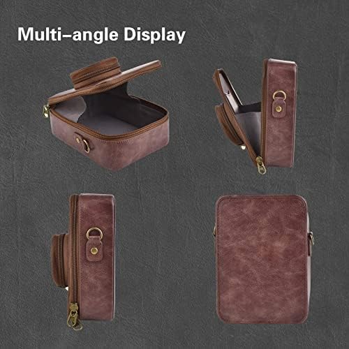 Rieibi Mini EVO Camera Case, Retro PU Leather Protective Case Cover for Fujifilm Fuji Mini EVO Instant Camera with Removable Shoulder Strap