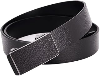 Men's Leather Belt with Automatic Buckle Comfortable Waist Suitable for All Occasions