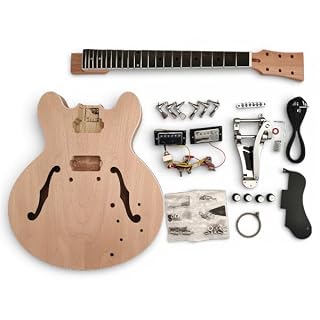 Guitare en kit – E35 en semi hollow Acajou - Les Beatles, Paul McCartney, John Lennon, RIngo Starr, George Harrison