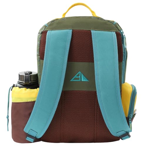 Axiom Discs Shuttle Disc Golf Backpack Bag (Olive/Tropic Blue/Golden Yellow) - Thumbnail 4