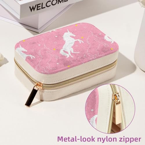 Estuche de joyería rosa de unicornio ideal para regalar en cumpleaños y fechas especiales 7