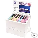 Playable 2025 Mini Piano Calendar - Usb Rechargeable Piano with Note Stickers 26 Cards and 52 Simplified Music Sheet with Taylor Song Clips - Melody Box Desk Calendar Swift Lesson Gift for Kids Adults