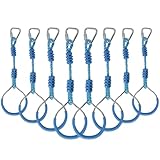 Ninja Warrior Obstacle Course Playset Ninja Ring Trapeze Swing Monkey Bar For Outdoor Indoor Jungle Gym, 8 Blue Monkey Rings Climb Fists Backyard Playground Training Equipment Gymnastic Fitness Fist