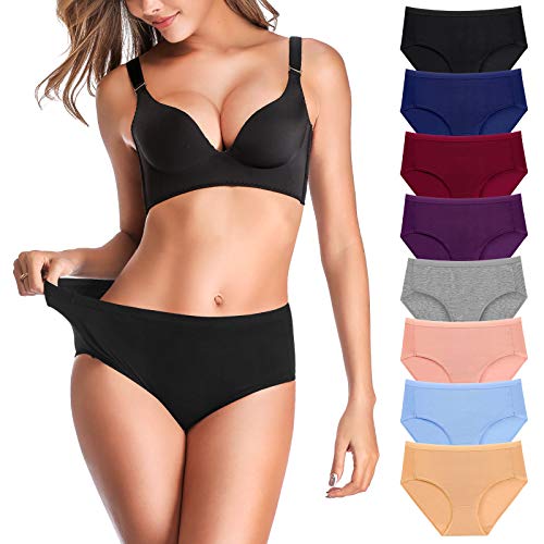 Womens Underwear Mid Waist Comfy Sofy Full Coverage Breathable Ladies Briefs Panties Underwear for Women,Multi S