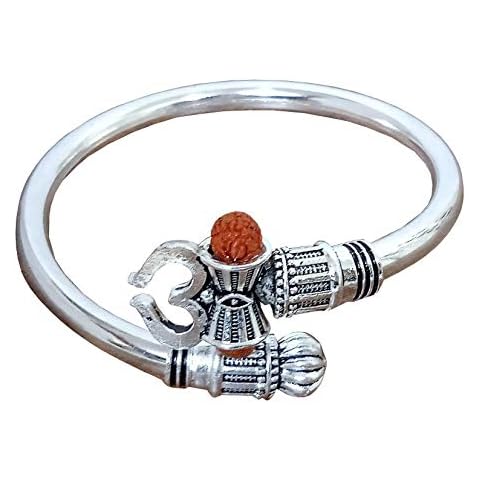 Purpledip Metal Shiva Kada Bracelet with Trishul & Damru for Men or Women: Free Size & Adjustable (12287) Cover