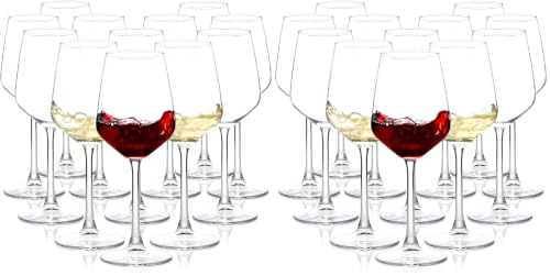 Image of SHYRC Wine Glasses Set of 12, 12oz Clear Red /White Wine Cup, Long Stem Wine Glasses for Party, Wedding and Home (Pack of 2)
