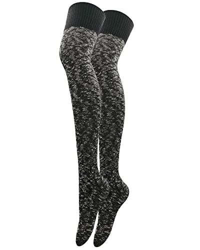 Image of Women's Thigh High Knitted Winter Boot Socks Vintage Extra Long Leg Warmer Over Knee High Stockings