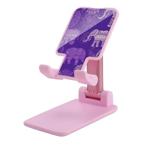 Support de téléphone portable pliable robuste pour bureau, stand réglable éléphant violet haut de gamme