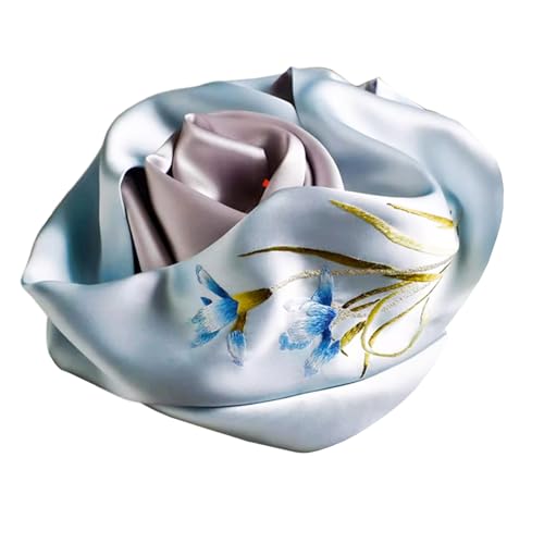 HangErFeng Women Scarf Silk Hand Embroidery Phalaenopsis Pattern Cheongsam Shawl 925 onesize