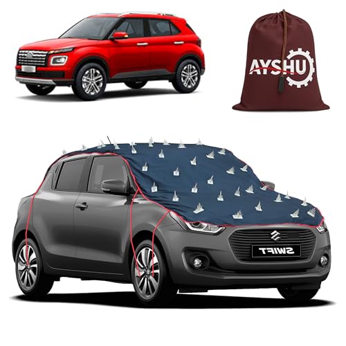 Image of AYSHU Water-Resistant Spike Car Cover for Hyundai Venue - Protects from Dogs, Monkeys, Dust, Sunlight & UV - Full Roof Universal Fit