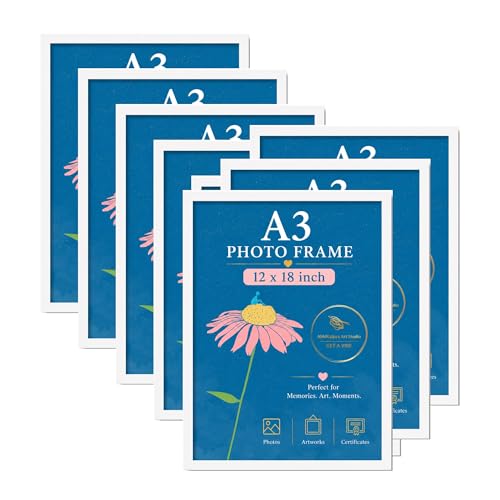 Image of AbhiKalpya Art Studio A3 Photo White Frame (12x18) (Set of 8)