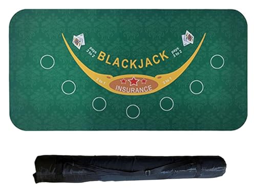 VEGIONES Professional Poker Mat Texas Hold'em Texas Hold'em Poker Mat, Poker Mat Table Top with Art Deco Layout Print, Smooth Premium Surface Texas Hold'em (Color : 180 * 90 * 0.2)