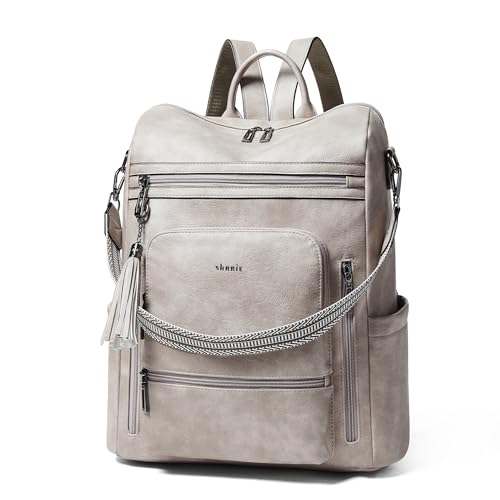 Image of Shrrie Vegan Leather Laptop Backpack for Women 15.6 inch Work Backpack Fashion Travel Backpack Purse for Business College
