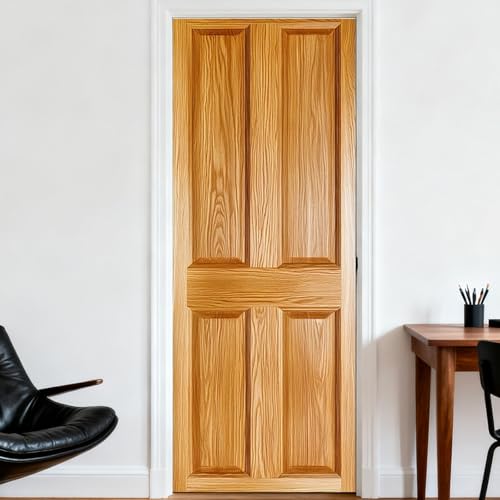Image of Nuxovilar Wood Panel Door Stickers Peel Stick PVC 30.3x78.7 Inches Cover