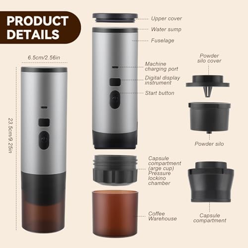 Machine à espresso portable 20 Bar au design rechargeable haut de gamme - 3