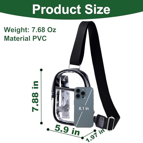 Women's Clear Bag for Stadium Events, Clear Crossbody Bag Stadium Approved, Small Clear Purse Bag, Concert Transparent Bag3
