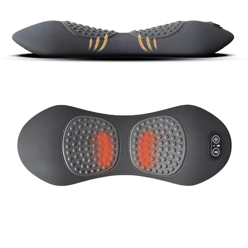 Back Restore Spinal Decompression 2026 Upgraded 3-in-1 Wireless Rechargeable Vibrating Massage Heating Lumbar Pillo for Neck Shoulders and Back Suitable for Unisex (Black)