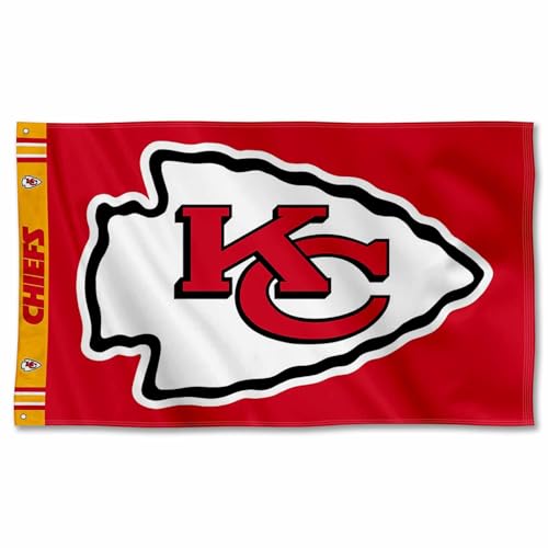 Kansas City Chiefs Printed Header 3x5 Foot Banner Flag