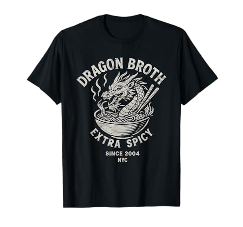 Dragon Broth Extra Spicy NYC Ramen Dragon Bowl Logo T-Shirt